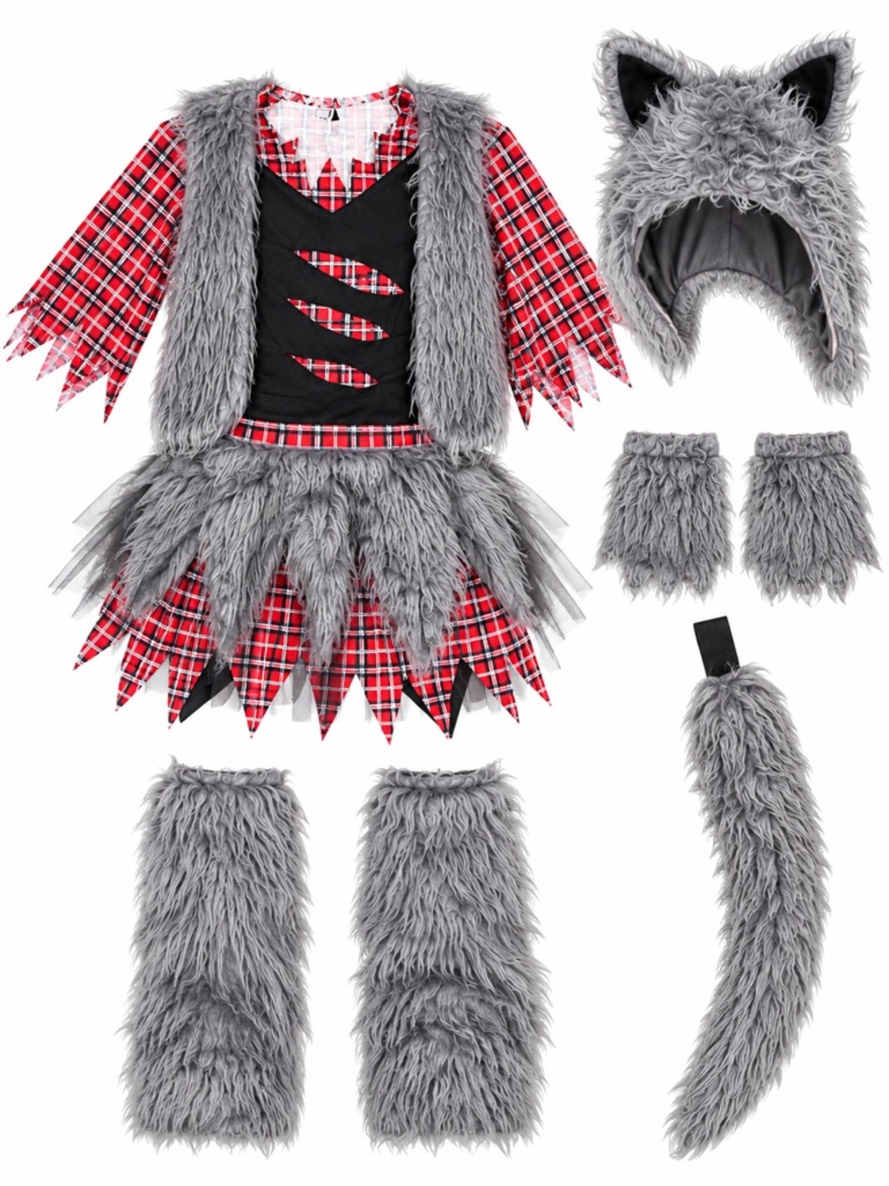 Spooktacular Creations Girls Werewolf Halloween Costume | Size Large (10-12)
